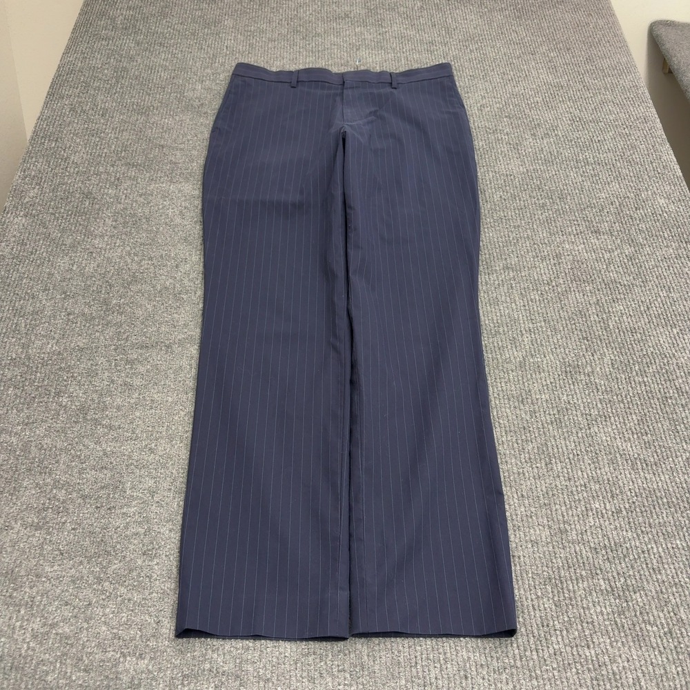 Banana Republic Pants Mens 34 Blue Cotton Pinstripe Standard Fit Business Casual